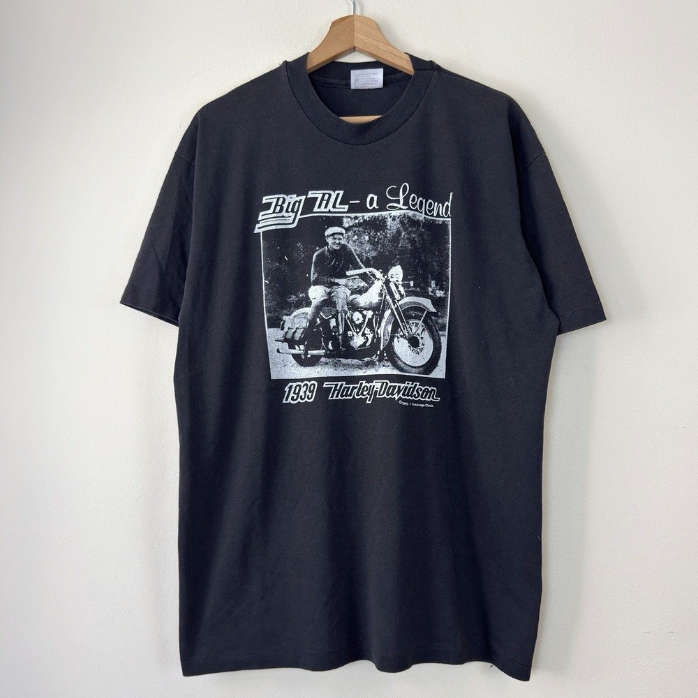 Vintage 90's Harley Davidson Big Al A Legend Single Stitch Black Tee Shirt - XL